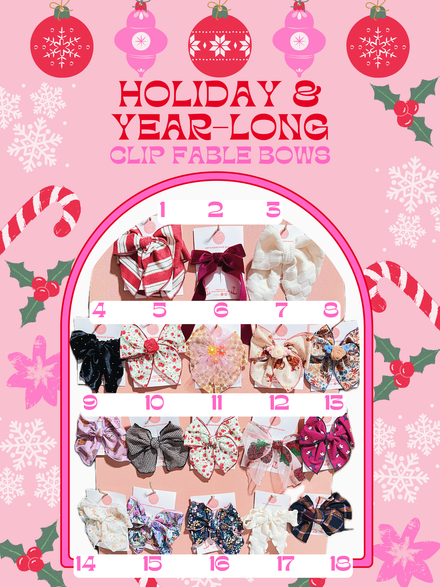 Holiday & Year-Long Styles | Clips Fable Bows