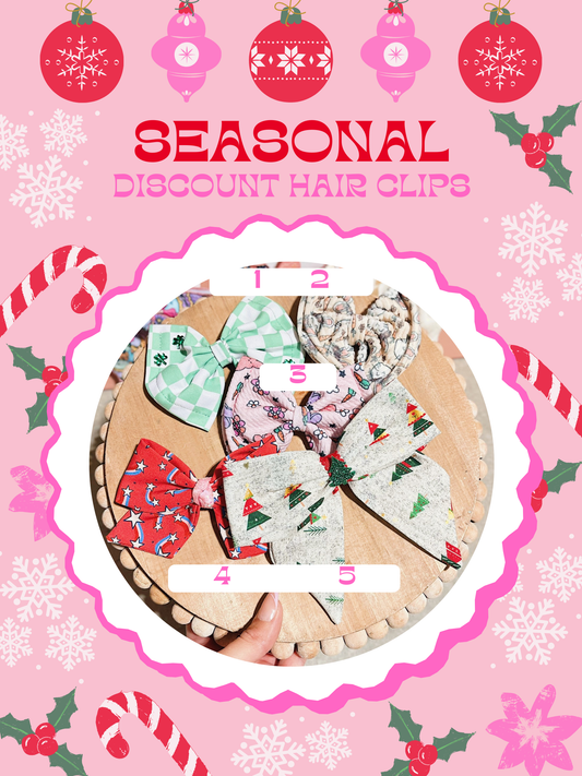 Holiday & Year-Long Styles | Seasonal Hair Bow Clip Bundle